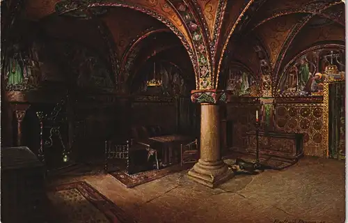 Ansichtskarte Eisenach Wartburg Innenansicht Kemente der h. Elisabeth 1910