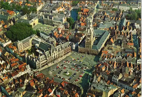 Postkaart Brügge Brugge | Bruges Luftbild, Grote Markt 1980