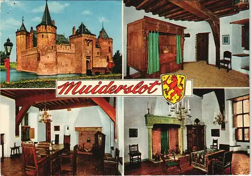 Postkaart .Niederlande Muiderslot Schloss-Ansichten Innen & Außen 1970