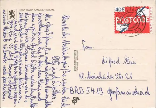 Postkaart Noordwijk Strand Zee Luftaufnahme 1979