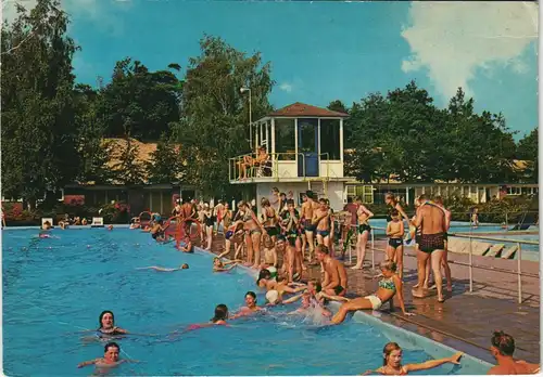Postkaart Nijverdal Zwembad ,,Het Ravijn" Freibad Schwimmbad 1969