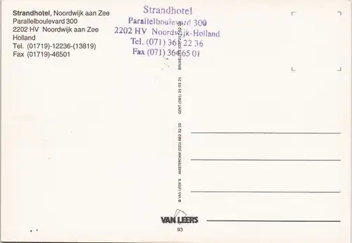 Postkaart Noordwijk Strandhotel, Noordwijk aan Zee Parallelboulevard 1975