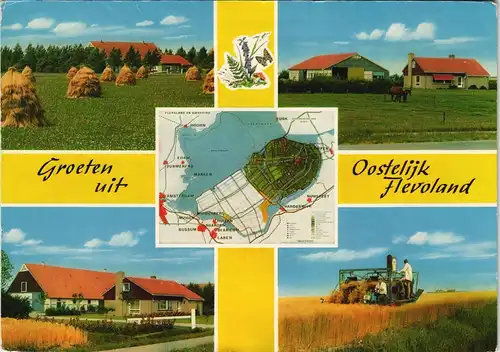 .Niederlande Groeten uit Oostelijk Flevoland, Landwirtschaft Holland 1975