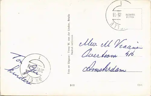 Postkaart Brielle Brielle, Buitenhaven Ortsansicht 1965