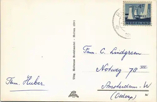 Postkaart .Niederlande Landschaft bei Holten Holterberg 1960