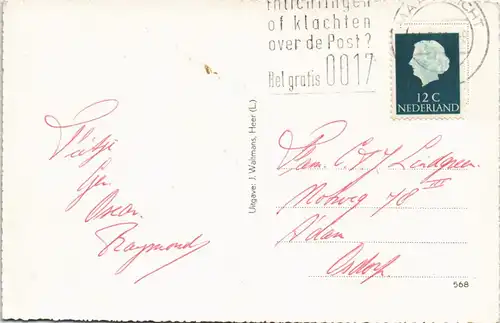 Postkaart Meerssen Langs de Geul, Umland-Ansicht 1970