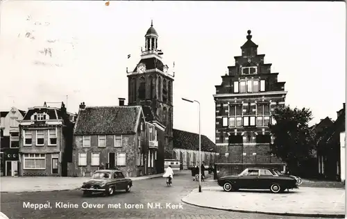 Postkaart Meppel Kleine Oever met toren N.H. Kerk 1971