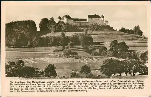 Ansichtskarte Memmingen Umland-Ansicht mit Blick auf die Kronburg 1953