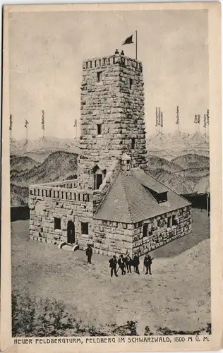 Feldberg (Schwarzwald) Feldberg (1500m) Schwarzwald Männer vor dem Turm 1913