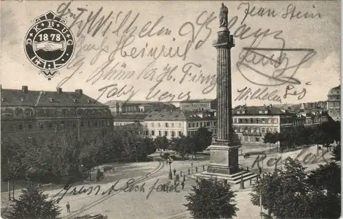 Ansichtskarte  Studentika 1878 D*K*B*U*G Säule Unterschriften 1912