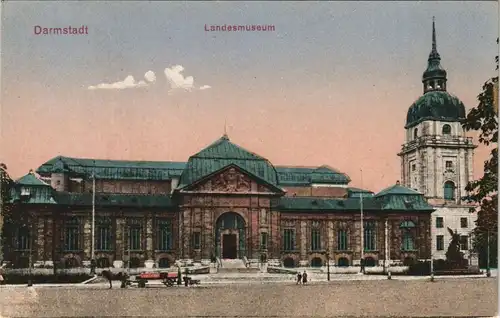 Ansichtskarte Darmstadt Partie am Landesmuseum 1913