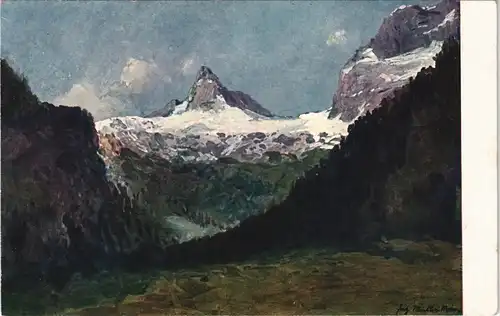 Ansichtskarte Lofer Reifhorn v. Loferer Hochtal - Künstlerkarte 1912
