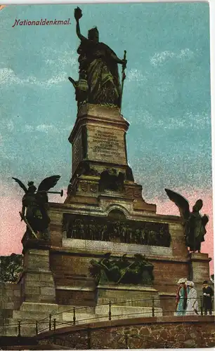 Ansichtskarte Rüdesheim (Rhein) Niederwalddenkmal gel. Feldpost WK2 1943 1912