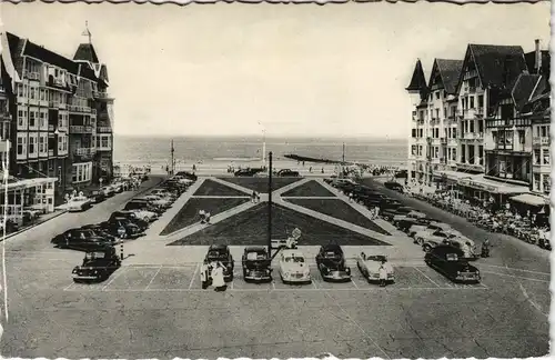Le Zoute-Knokke-Heist Straßen Partie Häuser Zeile am Strand 1955