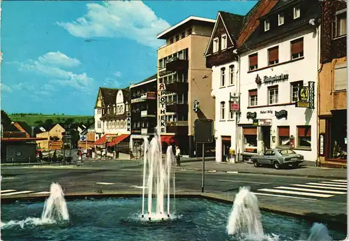 Kastellaun (Hunsrück) Marktplatz mit Geschäften & Lokalen 1975