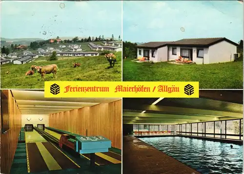 Maierhöfen Ferienzentrum im Allgäu Mehrbildkarte u.a. Kegelbahn 1976
