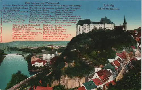 Ansichtskarte Leisnig Stadt, Text 1915