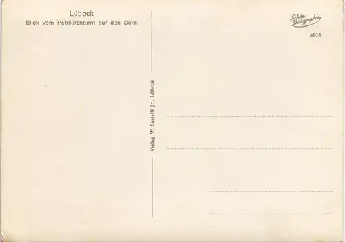 Ansichtskarte Lübeck Blick vom Petrikirchturm 1930