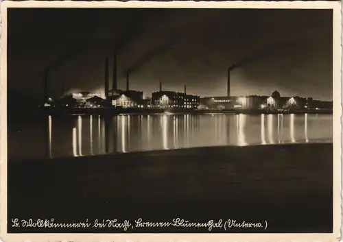 Ansichtskarte Blumenthal -Bremen Fabrikanlagen bei Nacht 1942