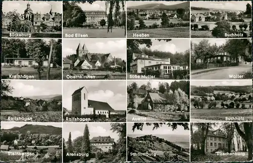 Schaumburger Land Mehrbild-AK mit 16 Orten und Motiven Schaumburger Land 1965