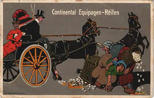 Ansichtskarte  Künstlerkarte Continental Equipagen-Reifen 1930
