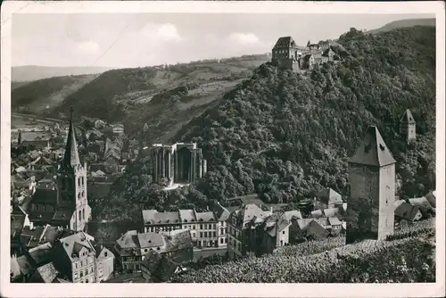 Ansichtskarte Bacharach Panorama-Ansicht der Stadt am Rhein 1950