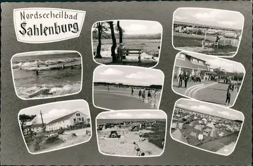 Sahlenburg-Cuxhaven Mehrbildkarte mit Nordsee Motiven u. Ortsansichten 1960