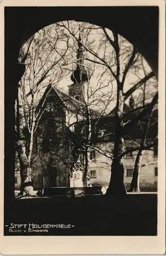 Ansichtskarte Heiligenkreuz (Niederösterreich) Stiftskirche - Eingang 1928