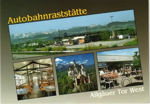 Dietmannsried Autobahn-Tankstelle Raststätte Allgäuer Tor, Mehrbild-AK 2000