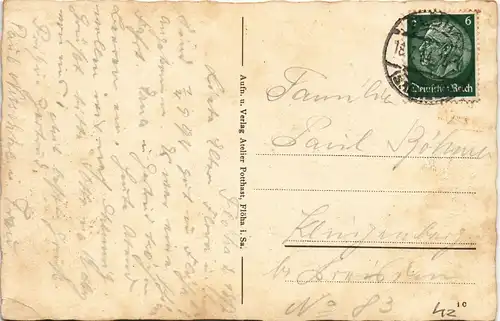 Ansichtskarte Flöha (Sachsen) Totalansicht 1934