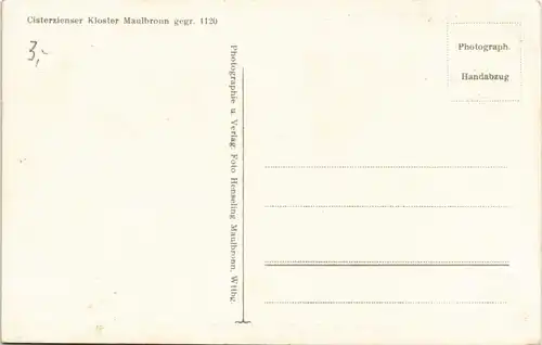 Ansichtskarte Maulbronn Kloster 1932