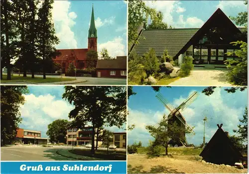 Ansichtskarte Suhlendorf Mehrbild-AK mit 4 Ortsansichten 1980