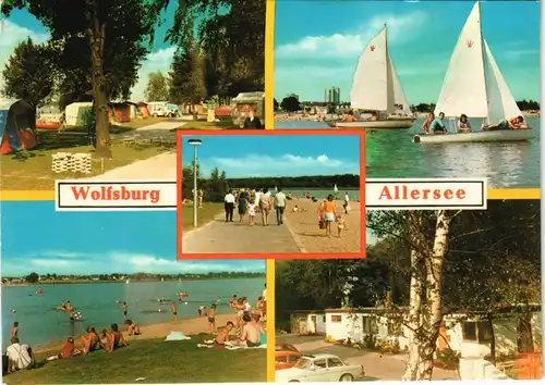 Ansichtskarte Wolfsburg Stadtteilansichten WOB Allersee 1975