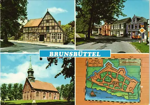 Brunsbüttel Brunsbüttelkoog Mehrbildkarte mit 4 Ortsansichten 1975