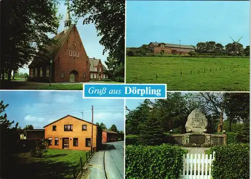 Ansichtskarte Dörpling Mehrbild-AK mit 4 Dorfansichten 1980