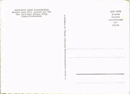 Geislingen an der Steige RASTSTÄTTE OBERE ROGGENMOHLE bei Geislingen Steige 1960