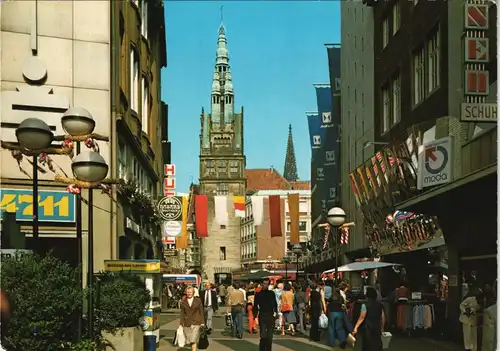Münster (Westfalen) Ludgeristraße (Fußgängerzone), Personen Einkaufsmeile 1980