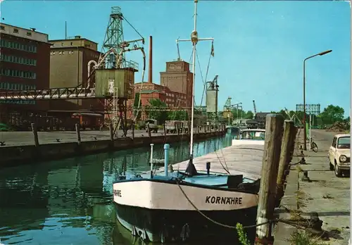 Ansichtskarte Elmshorn Hafen (Elmshorn) mit Frachtschiff "Kornfähre" 1975