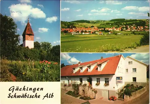 Gächingen Gasthof HIRSCH & Ortsansichten GÄCHINGEN (Schwäb. Alb) 1980