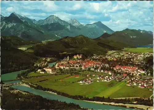 Ansichtskarte Füssen Panorama-Ansicht mit Allgäuer Bergen 1976