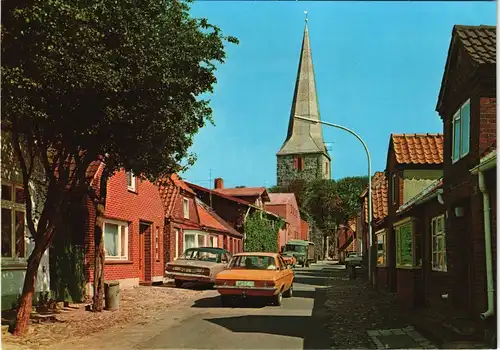 Fehmarn (Insel) Petersdorf, Neustadtstraße, Autos (Opel, Ford) 1980