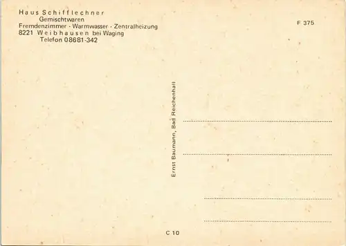 Ansichtskarte Weibhausen Ortspartie, vermutlich am Haus Schifflechner 1960