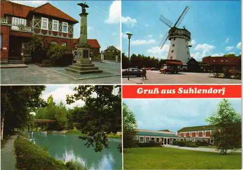 Ansichtskarte Suhlendorf Mehrbildkarte mit 4 Ortsmotiven 1980