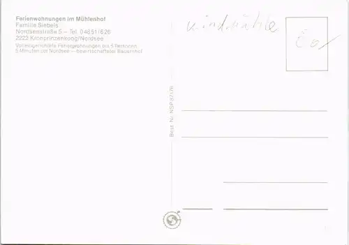 Kronprinzenkoog Ortsansichten mit Mühlenhof Nordseestraße, Mehrbildkarte 1980