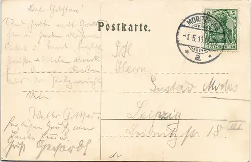 Ansichtskarte Moritzburg 3 Bild: Gasthof Au bon Marche, etc 1911