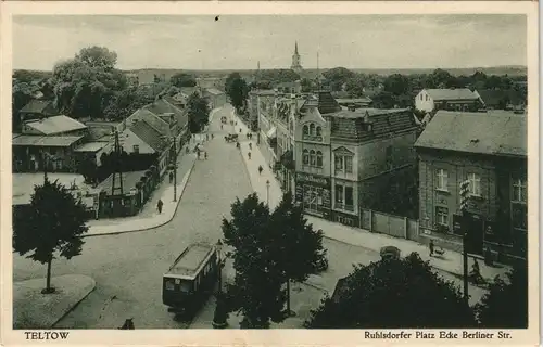 Ansichtskarte Teltow Ruhlsdorferplatz Ecke Berliner Straße 1924