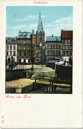 Ansichtskarte Kiel Pfaffentor - Holsten Halle 1912