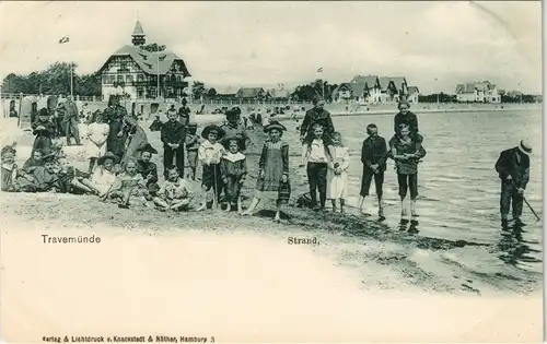 Ansichtskarte Travemünde-Lübeck Strand, Restaurant - Badeleben 1905