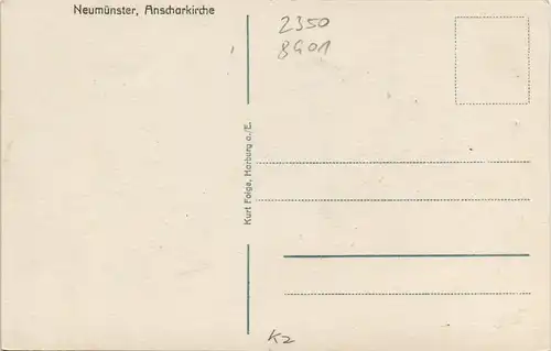 Ansichtskarte Neumünster Anscharkirche 1931
