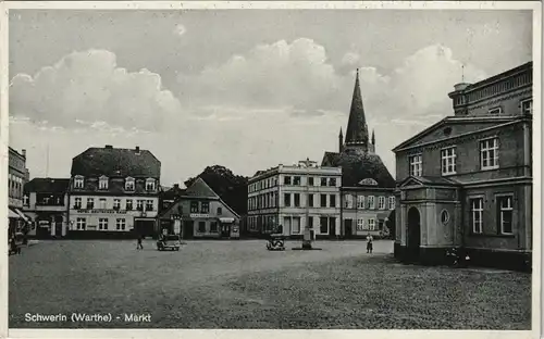 Postcard Schwerin an der Warthe Skwierzyna Marktplatz 1932